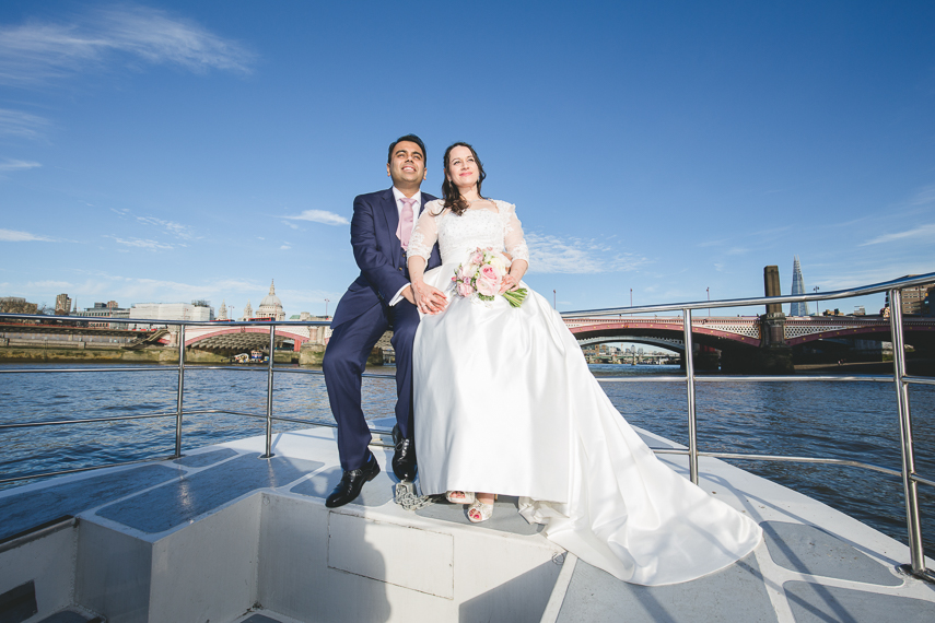 Wedding Photographer for a Thames River Cruise in London